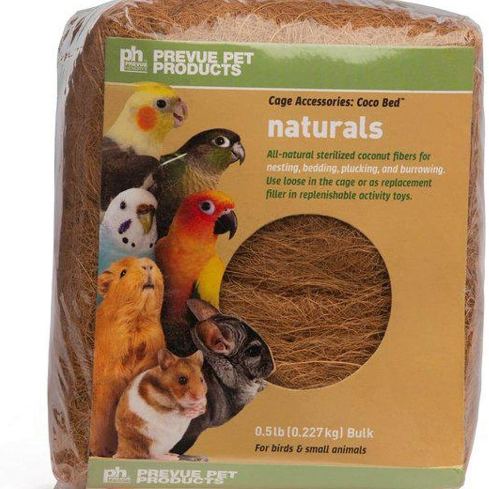 Prevue Coco Tropical Sterilized Nest Nesting Box Material Bed Bird 8 OZ Value Pk